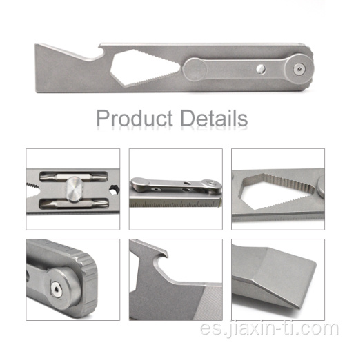 Titanium Opener EDC Pry Bar con clip de bolsillo